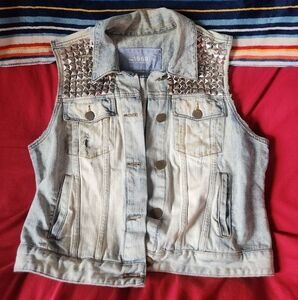 Studded Denim Vest